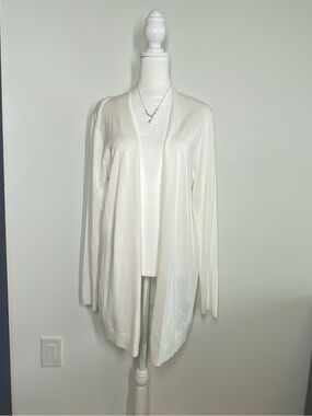 Cocobleu White Open-Front Women's Cardigan Sweater CB281